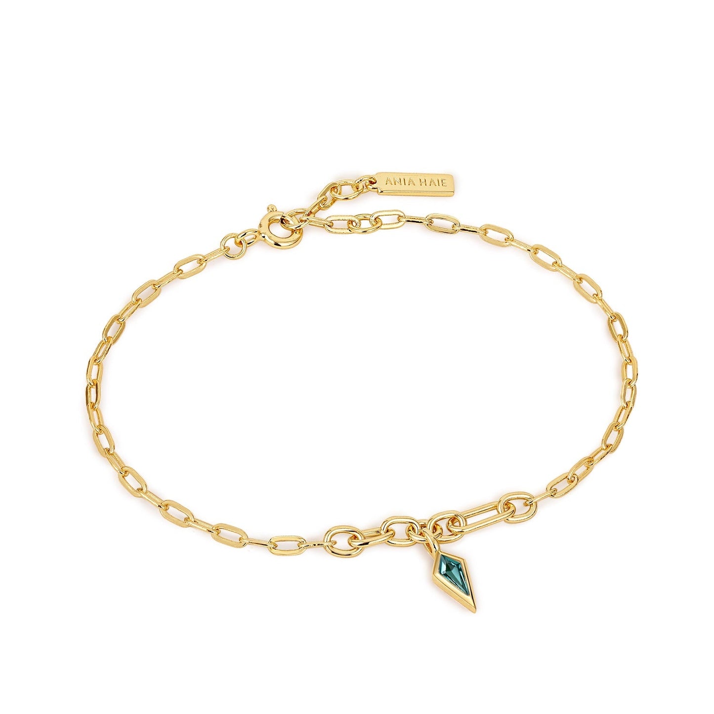 Ania Haie Dance 'Til Dawn - Teal Sparkle Drop Pendant Chunky Chain Bracelet