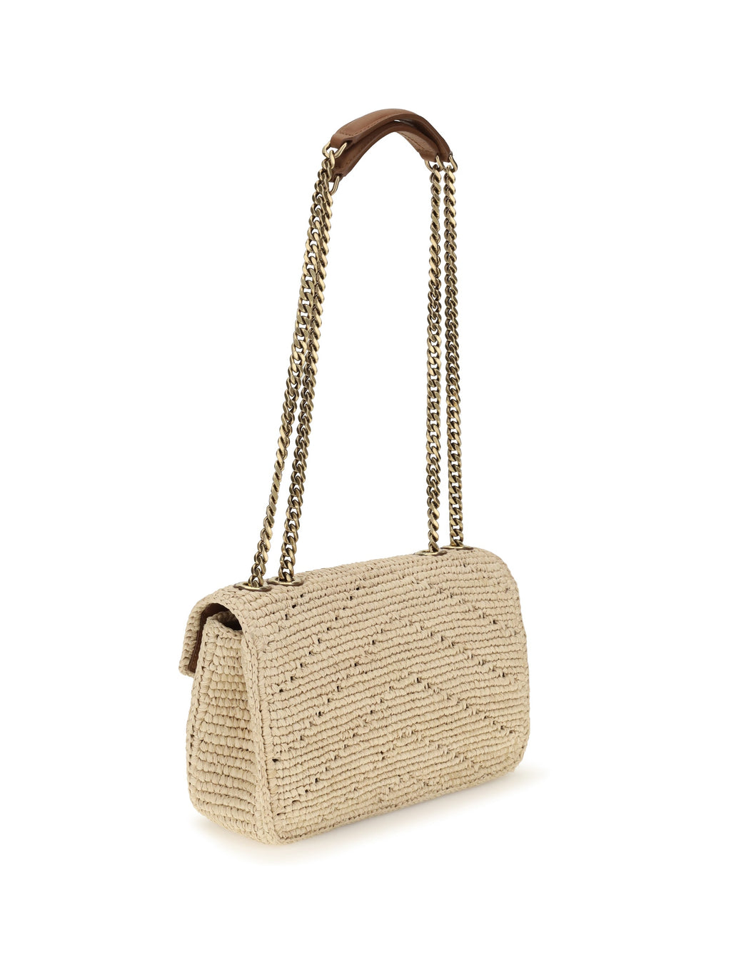 Saint Laurent Women Small Raffia Loulou Shoulder Bag