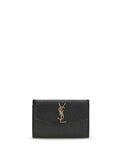 Saint Laurent Women Micro-Grain Leather Wallet