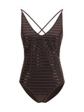 Brunello Cucinelli Women Shimmering Striped One-Piece Swimsuit