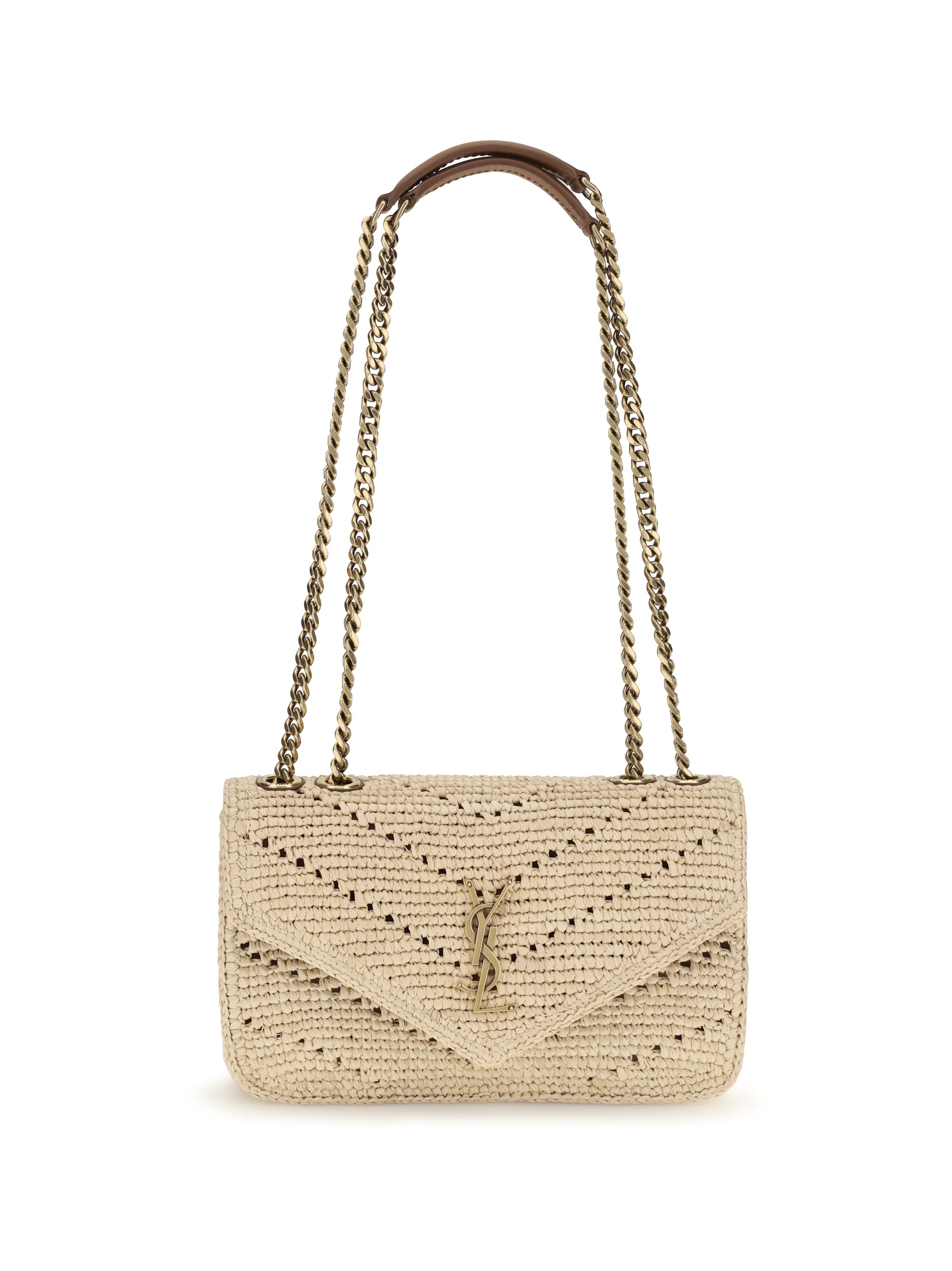 Saint Laurent Women Small Raffia Loulou Shoulder Bag