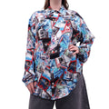 BALENCIAGA SILK CREPE WORLD CITIES SHIRT - SIZE 36