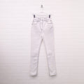 BALMAIN WHITE JEANS WITH BLACK STITCHING - SIZE 34