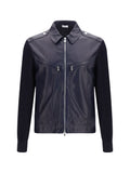 Brunello Cucinelli Men Leather And Knit Jacket