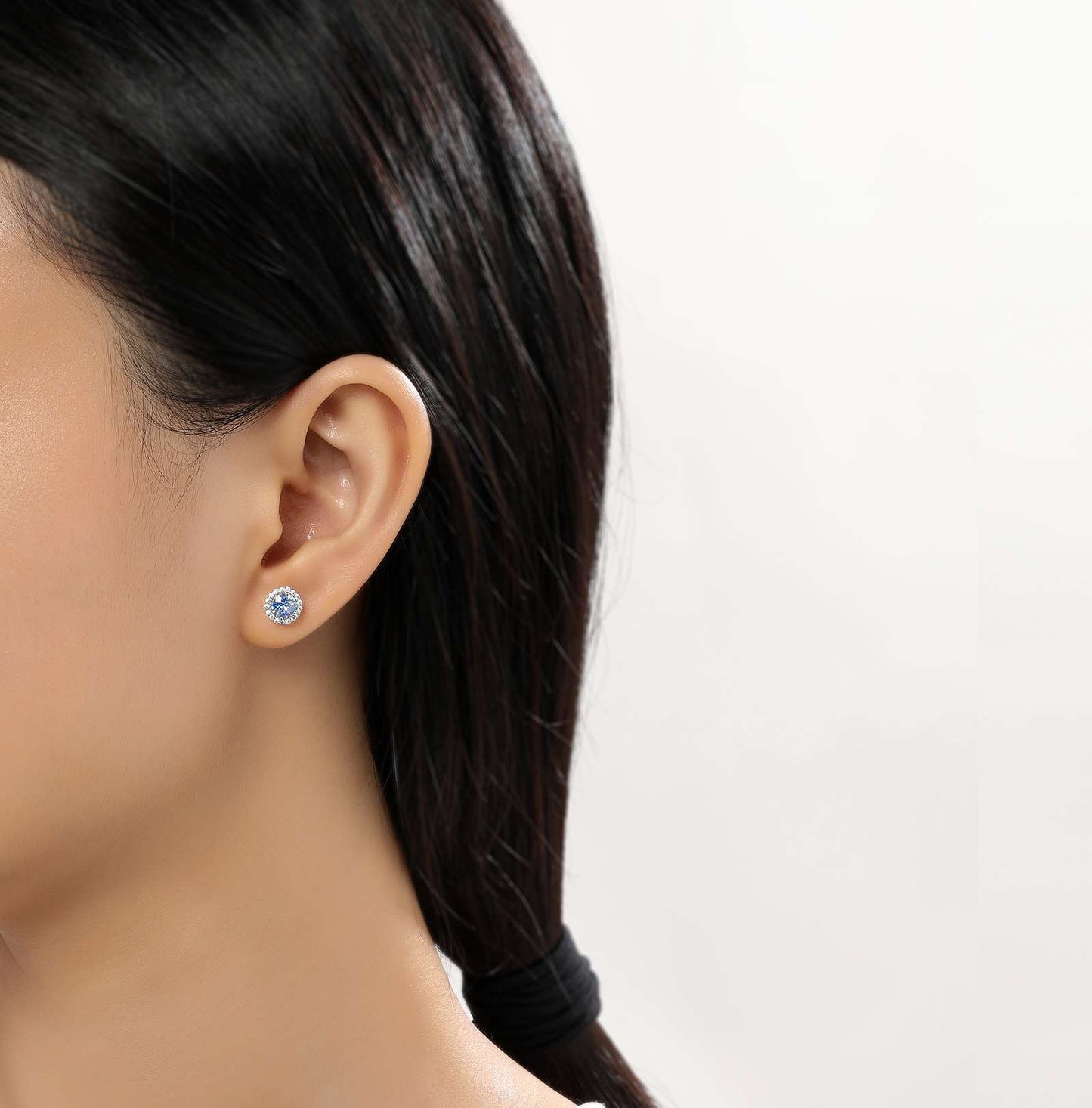Aquamarine March Birthstone Stud Earrings