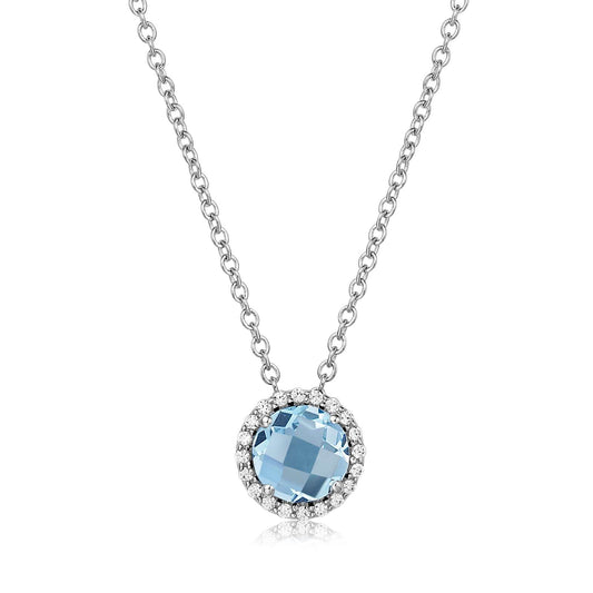 Blue Topaz December Birthstone Necklace