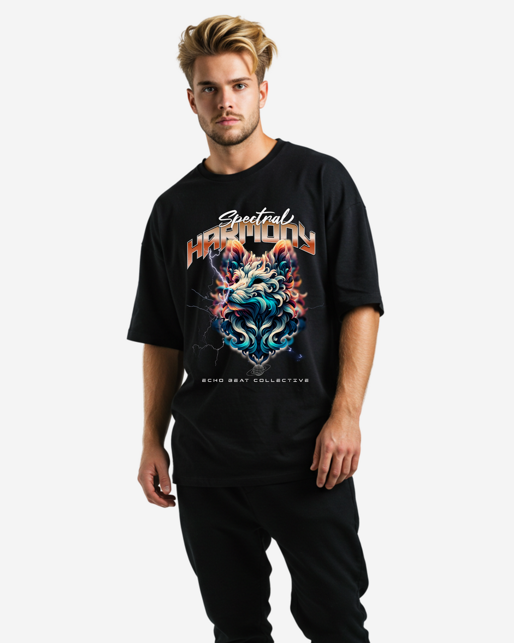Spectral Harmony Men's Oversized T-Shirt