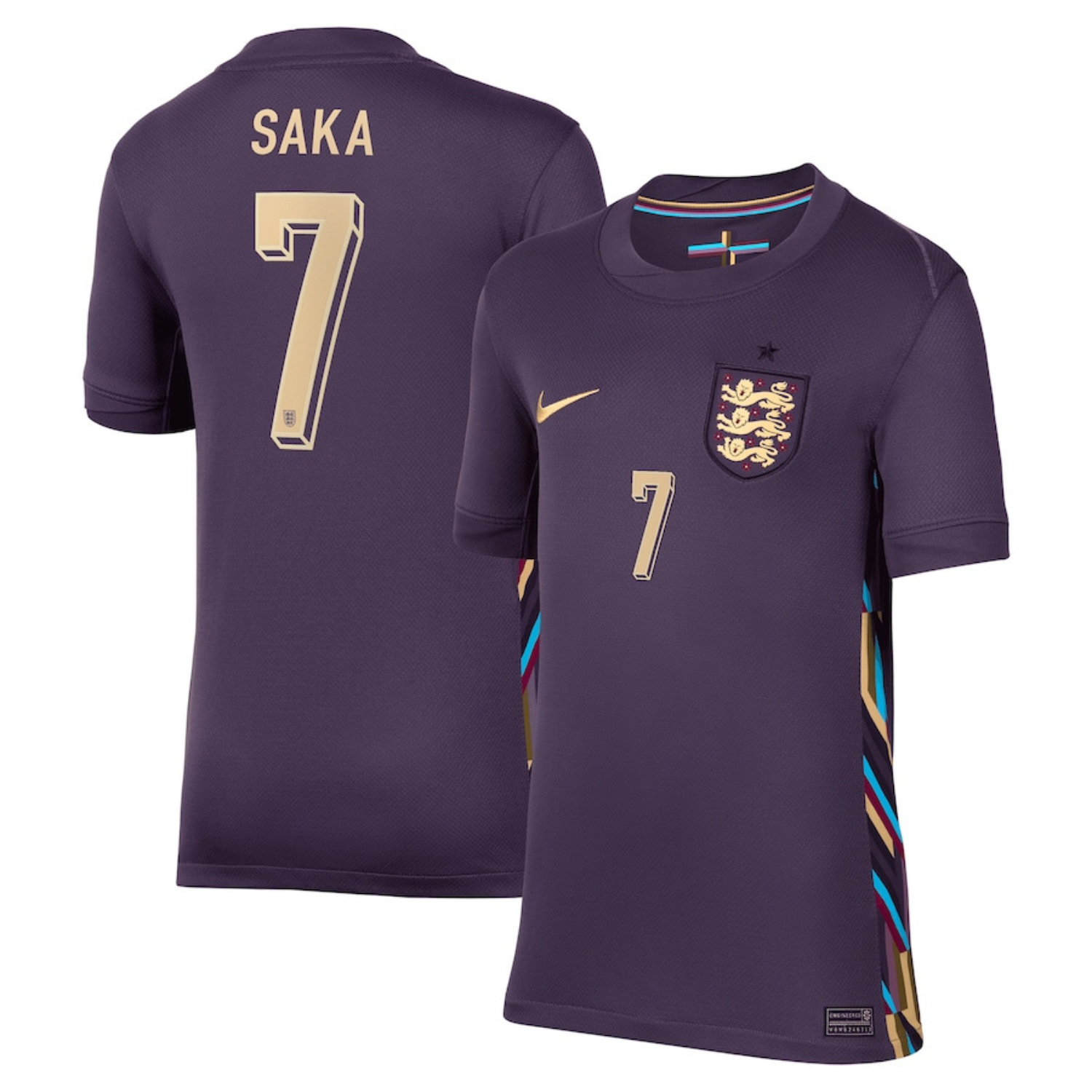 Bukayo Saka England 7 FIFA Euro Cup Jersey