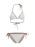 Burberry Women Check Detail Triangle Bikini