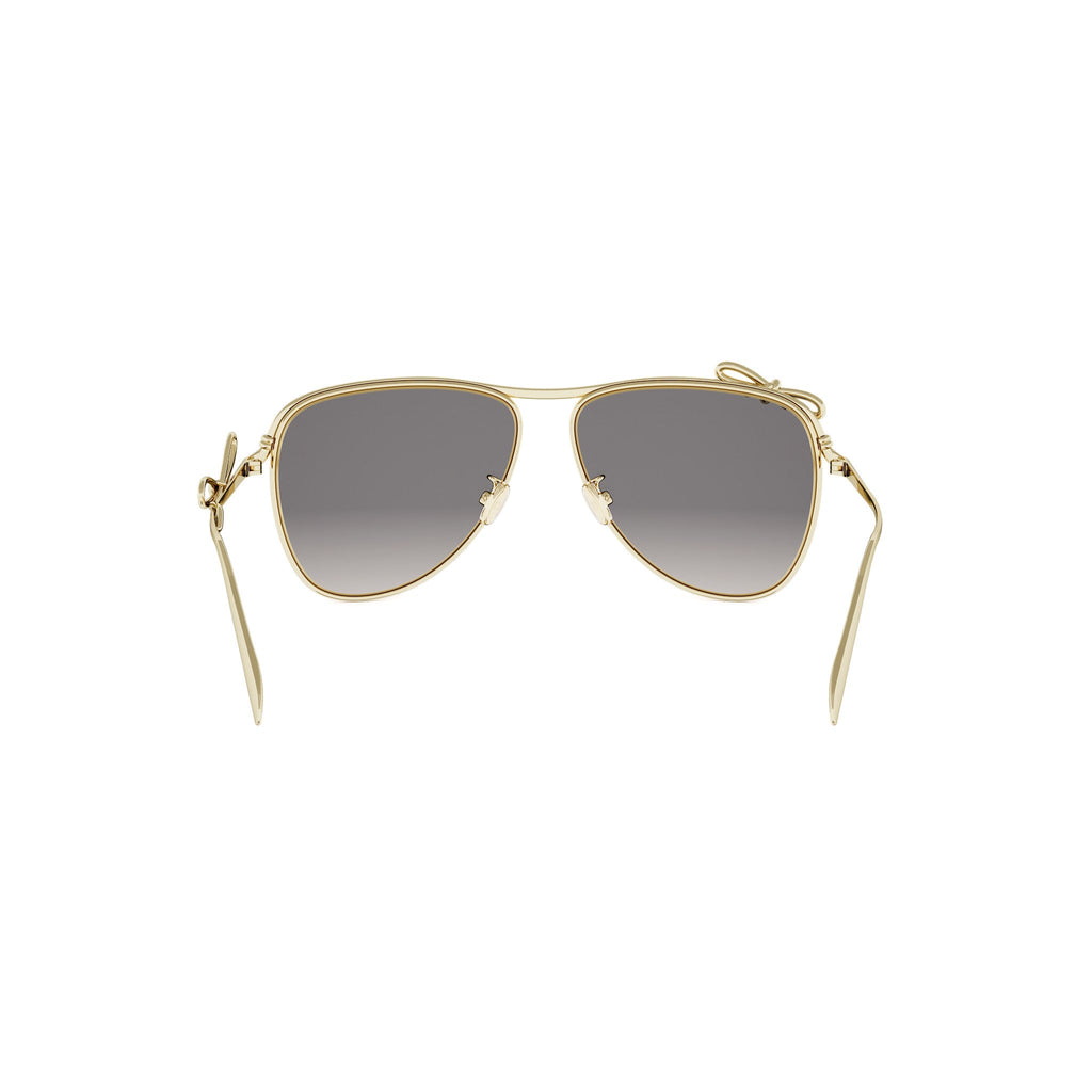 Shiny Gold Pilot Metal Sunglasses