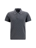 Gucci Men Gg Jacquard Wool And Silk Polo Shirt