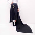 CELINE RUNWAY BLACK SKIRT WITH GOLD CLASP DETAIL - SIZE 38