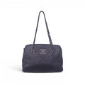 CHANEL BLACK HAMPTONS SHOPPING TOTE BAG