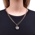 CHANEL GOLD BUTTERFLY AND CRYSTAL LOGO ENAMEL NECKLACE