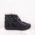 CHANEL LACE BLACK HIGHTOP SNEAKERS - SIZE 40