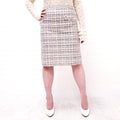 CHANEL PINK TWEED SPARKLE SKIRT - SIZE 38