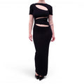 CHRISTOPHER ESBER BLACK CUTOUT GOWN - SIZE XS