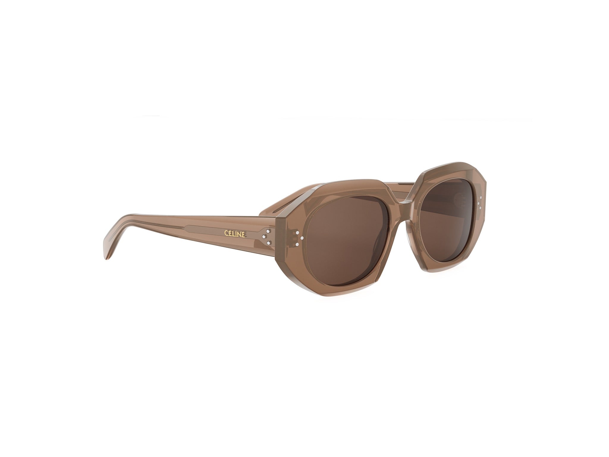 Brown Geometric Acetate Sunglasses