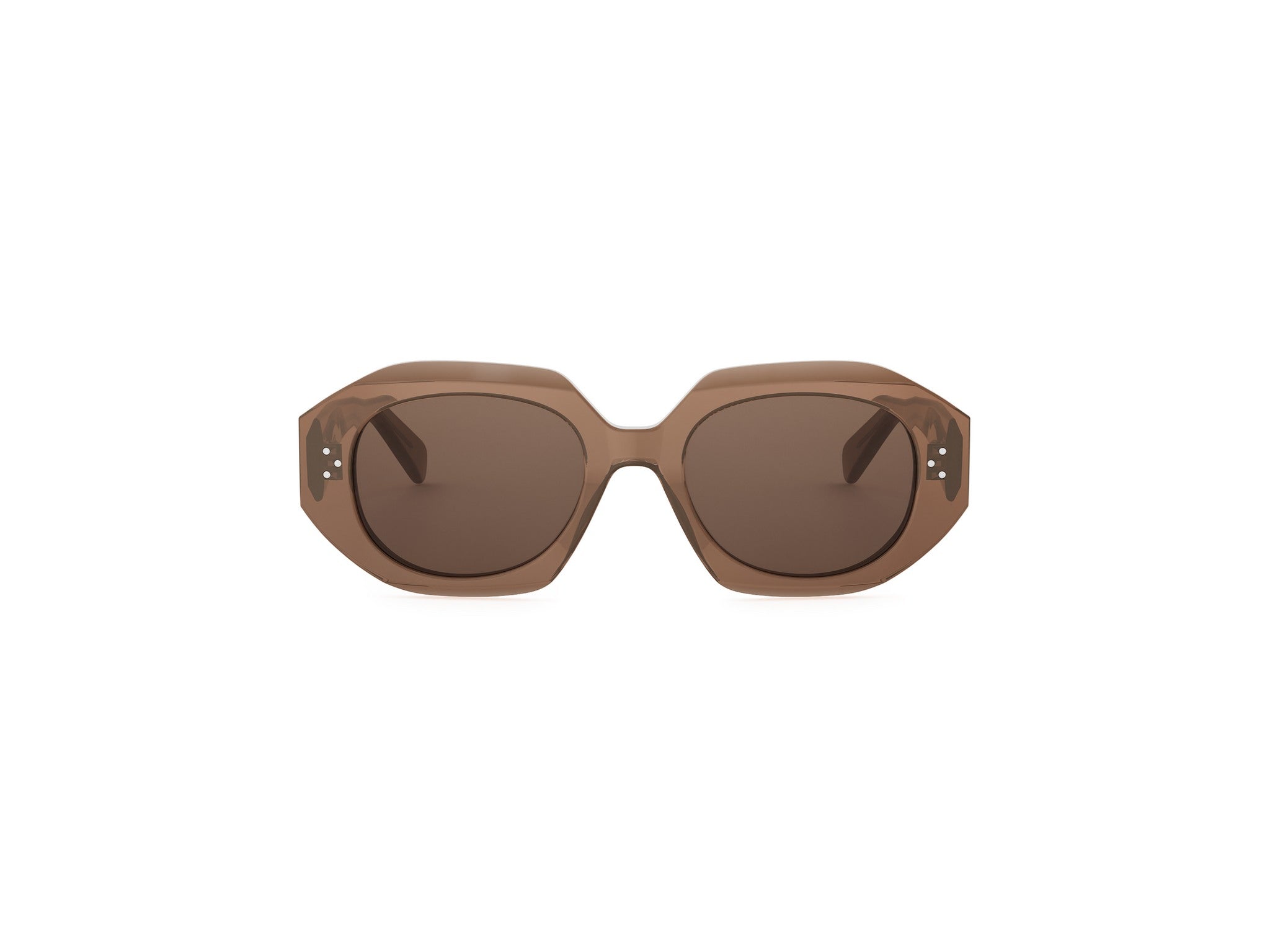 Brown Geometric Acetate Sunglasses
