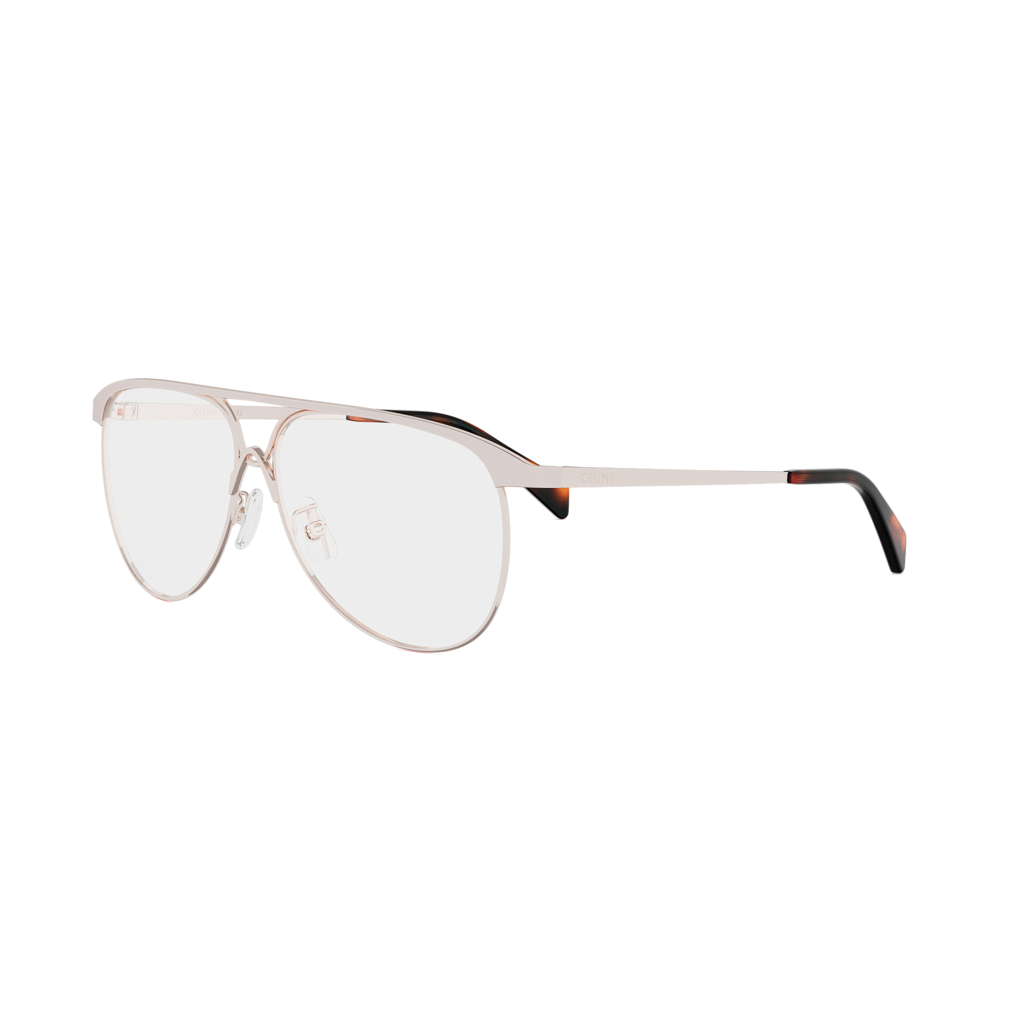 Semi-Shiny Metal Pilot Eyeglasses
