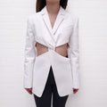 COPERNI WHITE TWISTED CUT OUT TAILORED JACKET - SIZE 34