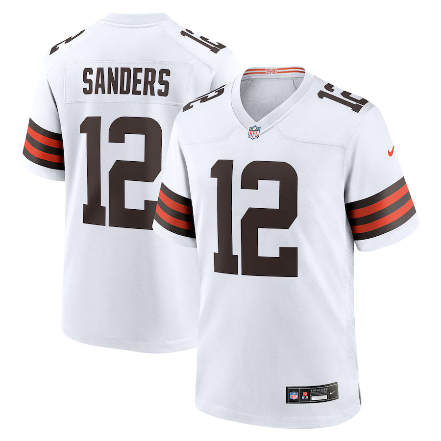 Cleveland Browns Game Road Jersey  2025 Draft - White - Shedeur Sanders