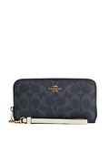 Coach Long Zip Around Wallet In Signature Canvas