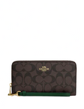 Coach Long Zip Around Wallet In Signature Canvas