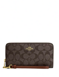 Coach Long Zip Around Wallet In Signature Canvas