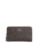 Coach Medium Id Zip Wallet In Signature Canvas With Colorblock Interior