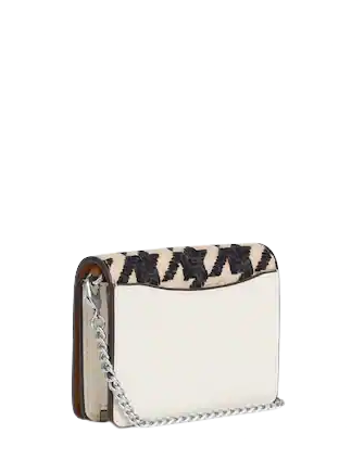 Coach Mini Wallet On A Chain With Houndstooth Print
