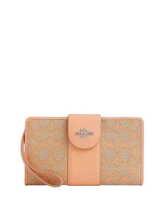 Coach Phone Wallet In Signature Jacquard