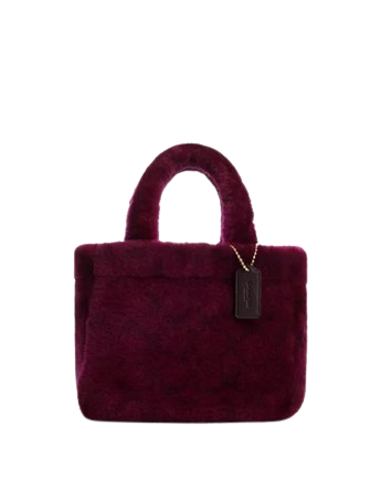 Coach Small Tote In Shearling