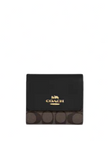 Coach Small Trifold Wallet In Blocked Signature Canvas