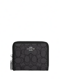 Coach Small Zip Around Wallet In Signature Jacquard