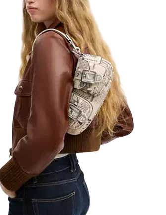 Coach Ashton Shoulder Bag With Newspaper Print
