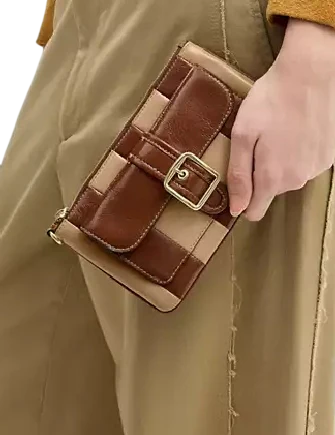 Coach Ashton Wristlet With Striped Patchwork