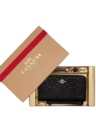 Coach Boxed Long Zip Around Wallet In Signature Leather