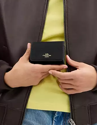 Coach Card Holder Wallet In Signature Canvas