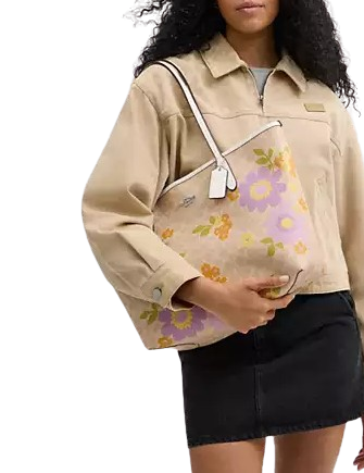 Coach City Tote Bag In Signature Canvas With Floral Print