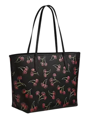 Coach City Tote Bag With Cherry Print