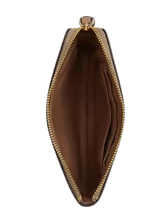 Coach Corner Zip Wristlet In Signature Canvas With Lips Print