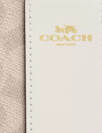 Coach Corner Zip Wristlet In Signature Canvas With Stripe