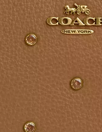 Coach Corner Zip Wristlet With Crystal