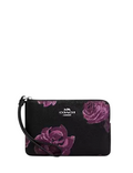 Coach Corner Zip Wristlet With Floral Print