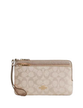 Coach Double Zip Wallet In Signature Canvas