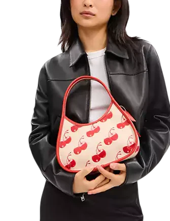 Coach Ergo Bag In Coachtopia Leather With Cherry Print