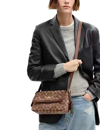 Coach Etta Small Flap Shoulder Bag In Signature Chenille