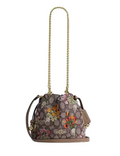 Coach Faye Mini Drawstring Bag In Signature Jacquard With Floral Embroidery