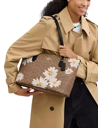 Coach Gallery Tote Bag In Signature Canvas With Floral Print
